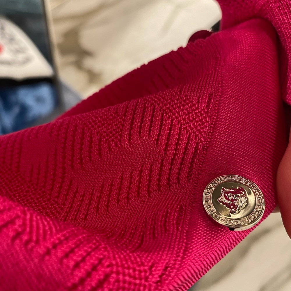 Versace pink cardigan with silver Medusa button(limited edition) - Picture 4 of 5